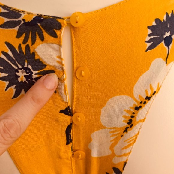 JAPNA | Yellow Floral Racerback Summer Maxi Dress | Sz S - Picture 13 of 15